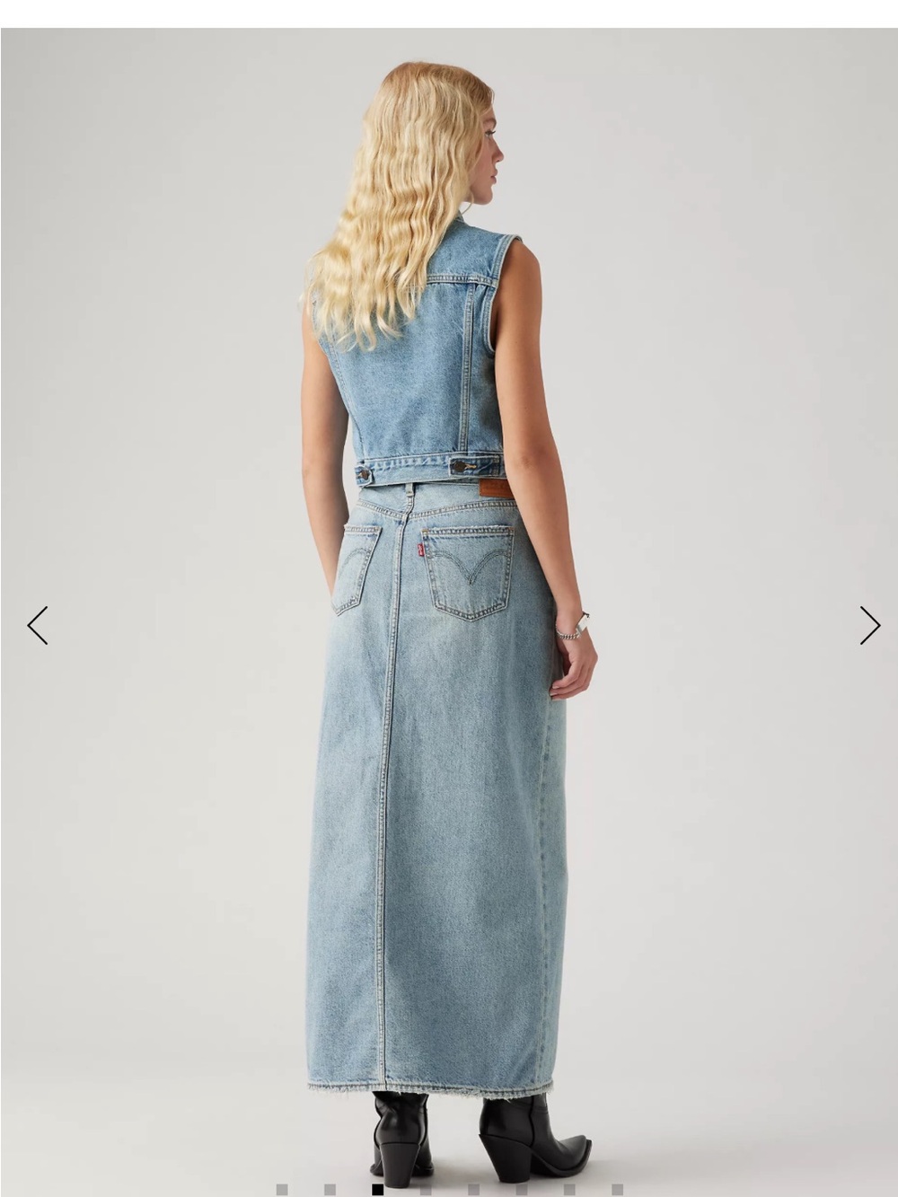 Levis Ankle Column Skirt - Medium Wash